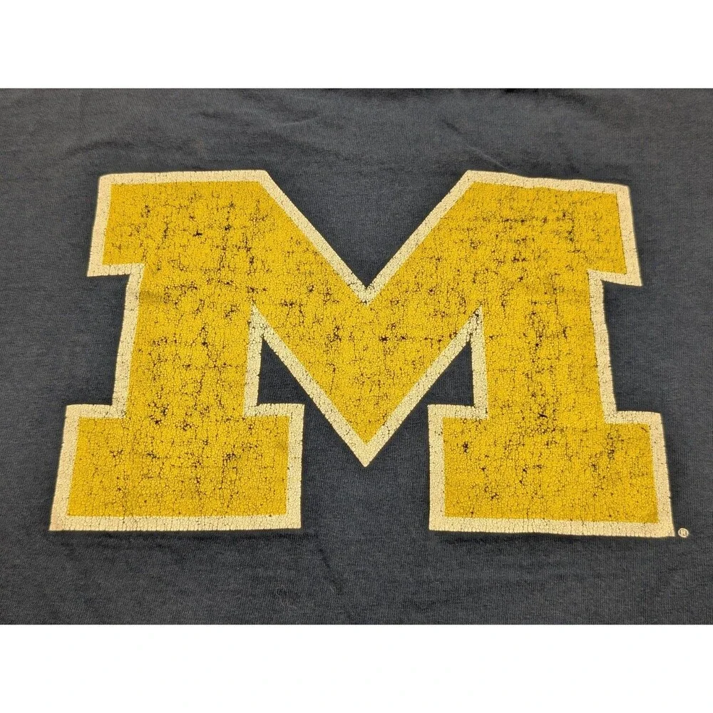 Vintage Y2K Michigan Wolverines Nike Go Blue Shirt XL Navy Men’s - Picture 8 of 8